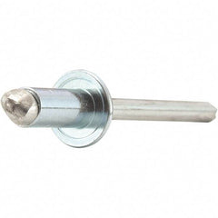 STANLEY Engineered Fastening - Size 5 Dome Head Stainless Steel Open End Blind Rivet - Stainless Steel Mandrel, 0.063" to 1/8" Grip, 5/32" Head Diam, 0.16" to 0.164" Hole Diam, 0.097" Body Diam - First Tool & Supply