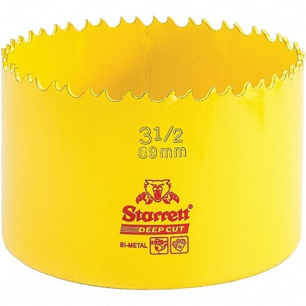 Starrett - 3-1/2" Diam, 2" Cutting Depth, Hole Saw - High Speed Steel Saw, Toothed Edge - First Tool & Supply