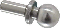 Jergens - 3/8" Ball Diam, 3/16" Shank Diam, Steel Inspection Tooling Ball - Slip-Fit Shank, 3/4" Ball Center to Shank Bottom, 0.3" Ball Center to Shoulder Bottom, with Shoulder - First Tool & Supply