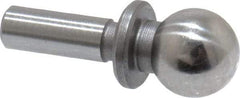 Jergens - 1/4" Ball Diam, 1/8" Shank Diam, Steel Inspection Tooling Ball - Slip-Fit Shank, 9/16" Ball Center to Shank Bottom, 0.2" Ball Center to Shoulder Bottom, with Shoulder - First Tool & Supply