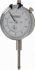 Fowler - 1" Range, 0-100 Dial Reading, 0.001" Graduation Dial Drop Indicator - 2-1/4" Dial, 0.1" Range per Revolution, Revolution Counter - First Tool & Supply