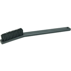 Small Hand Wire Scratch Brush, Straight Black Nylon Fill, Plastic Block, 4 × 15″ - First Tool & Supply