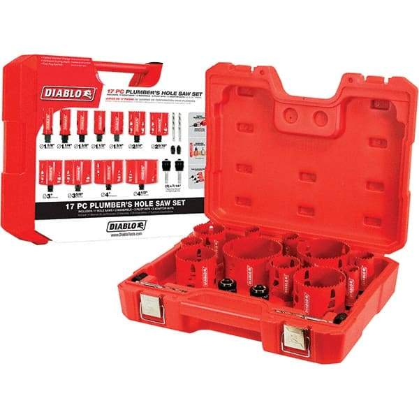 Freud - Hole Saw Kits Minimum Saw Diameter (Inch): 1-1/8 Maximum Saw Diameter (Inch): 4.5200 - First Tool & Supply