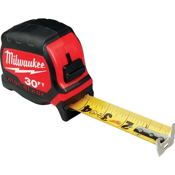 Milwaukee Tool - 30' x 1-5/16" Yellow/Black Blade Tape Measure - First Tool & Supply