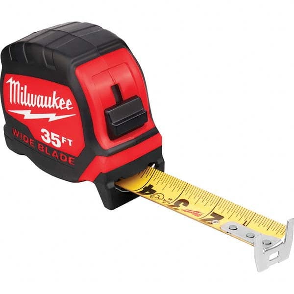 Milwaukee Tool - 35' x 1-5/16" Yellow/Black Blade Tape Measure - First Tool & Supply