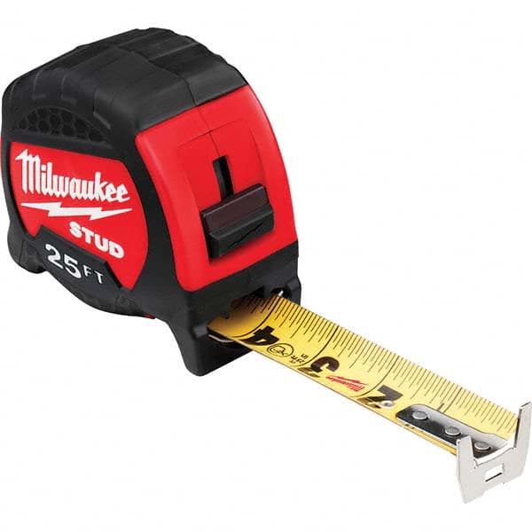 Milwaukee Tool - 25' x 1-5/16" Yellow/Black Blade Tape Measure - First Tool & Supply