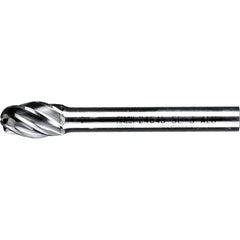 PFERD - SE-3, 3/8" Cut Diam, 1/4" Shank Diam, Carbide Aluma Cut Oval Burr - Exact Industrial Supply