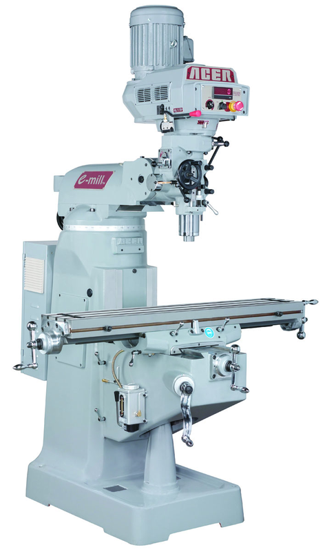 Electronic Variable Speed Vertical Mill - R-8 Spindle - 9 x 49'' Table Size - 3HP - 3PH - 220V Motor - First Tool & Supply