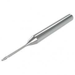 2mm - 3mm Shank - 2.5mm LOC - 38mm OAL 2 FL Ball Nose Carbide End Mill with 12mm Reach - Uncoated - First Tool & Supply