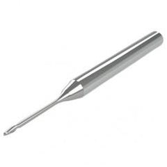 .5mm - 3mm Shank - .7mm LOC - 38mm OAL 2 FL Ball Nose Carbide End Mill with 3mm Reach - Uncoated - First Tool & Supply