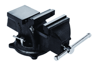 4" General Purpose Vise - Cast Iron - Serrated Jaws - Swivel Base - Built in Anvil - First Tool & Supply