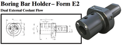 VDI Boring Bar Holder - Form E2 (Dual External Coolant Flow) - Part #: CNC86 52.8040 - First Tool & Supply