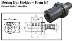 VDI Boring Bar Holder - Form E4 (External Single Coolant Flow) - Part #: CNC86 54.4032 - First Tool & Supply