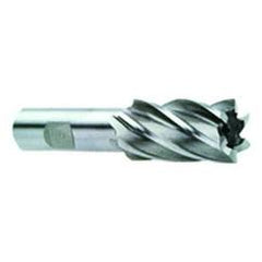 1-1/2 Dia. x 4-1/2 Overall Length 6-Flute Square End High Speed Steel SE End Mill-Round Shank-Center Cut-Uncoated - First Tool & Supply