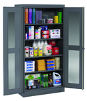 36"W x 18"D x 72"H C-Thru Storage Cabinet, Knocked-Down, with 4 Adj. Shelves, Easy Viewing into Cabinet - First Tool & Supply