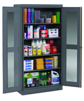 36"W x 24"D x 72"H C-Thru Storage Cabinet, Knocked-Down, with 4 Adj. Shelves, Easy Viewing into Cabinet - First Tool & Supply
