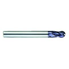 1/4" Dia. - 3-1/8" OAL - AlTiN CBD-Ball Nose HP End Mill-4 FL - First Tool & Supply