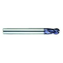 1/8" Dia. - 2-3/4" OAL - AlTiN CBD-Ball Nose HP End Mill-4 FL - First Tool & Supply