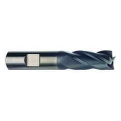 3/8 Dia. x 2-1/2 Overall Length 4-Flute .045 C/R Solid Carbide SE End Mill-Round Shank-Center Cut-AlTiN - First Tool & Supply