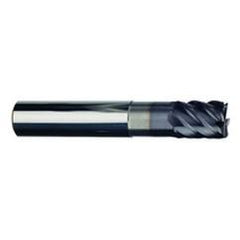 3/8" Dia. - 1/2" LOC - 2-1/2" OAL - .020 Radius 6 FL Carbide S/E HP End Mill-TiAlN-x - First Tool & Supply