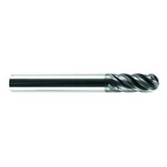 1/4" Dia. - 3/4" LOC - 2-1/2" OAL - Ball Nose 5 FL Carbide S/E HP End Mill-AlCrN-X - First Tool & Supply