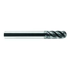 1/2" Dia. - 1" LOC - 3 OAL Ball Nose 5 FL Carbide S/E HP End Mill-AlCrNX - First Tool & Supply