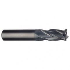 7/16 Dia. x 2-3/4 Overall Length 4-Flute Square End Solid Carbide SE End Mill-Round Shank-Center Cut-TiCN - First Tool & Supply