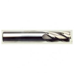 10mm Dia. x 70mm Overall Length 4-Flute Square End Solid Carbide SE End Mill-Round Shank-Center Cut-TiN - First Tool & Supply