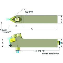 ADTENN16-4D 1 x 1" Neutral Toolholder - First Tool & Supply