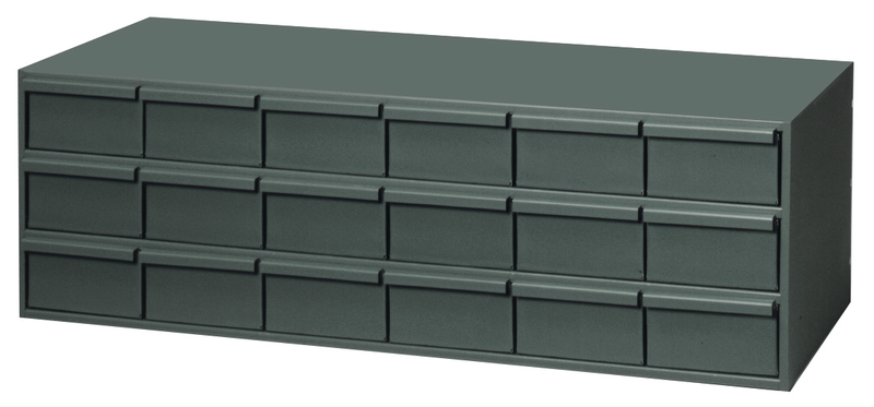 17-1/4" Deep - Steel - 18 Drawer Cabinet - for small part storage - Gray - First Tool & Supply