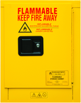 4 Gallon - All Welded - FM Approved - Flammable Safety Cabinet - Manual Doors - 1 Shelf - Safety Yellow - First Tool & Supply