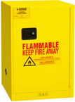 12 Gallon - All Welded - FM Approved - Flammable Safety Cabinet - Manual Doors - 1 Shelf - Safety Yellow - First Tool & Supply