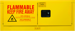 12 Gallon - All Welded - FM Approved - Flammable Safety Cabinet with Legs - Manual Doors - 1 Shelf - Safety Yellow - First Tool & Supply