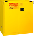 30 Gallon - All welded - FM Approved - Flammable Safety Cabinet - Self-closing Doors - 1 Shelf - Safety Yellow - First Tool & Supply