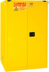 90 Gallon - All Welded - FM Approved - Flammable Safety Cabinet - Self-closing Doors - 2 Shelves - Safety Yellow - First Tool & Supply