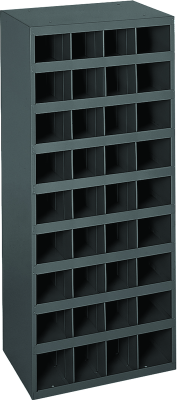 12" Deep Bin - Steel - Cabinet - 36 opening bin - for small part storage - Gray - First Tool & Supply