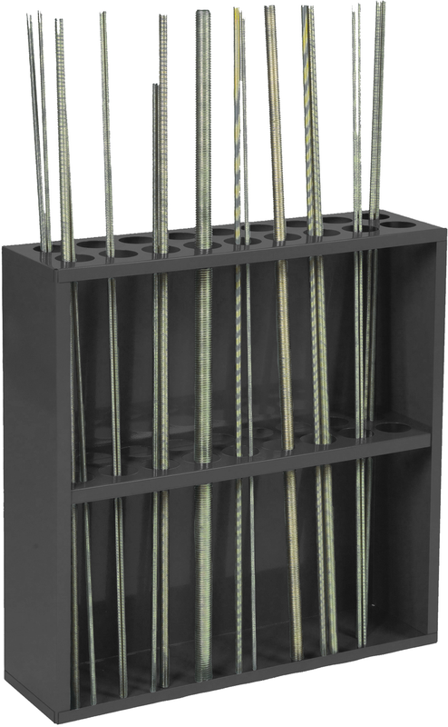 24-1/8 x 6-7/8 x 24'' - 18 Opening Threaded Rod Rack - First Tool & Supply