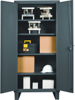 36"W - 14 Gauge - Lockable Shelf Cabinet - 4 Adjustable Shelves - Recessed Door Style - Gray - First Tool & Supply
