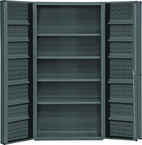 36"W - 14 Gauge - Lockable Shelf Cabinet - 4 Adjustable Shelves - 12 Door Shelves - Deep Door Style - Gray - First Tool & Supply