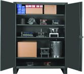 60"W - 12 Gauge - Lockable Cabinet - 4 Adjustable Shelves -Recessed Door Style - Gray - First Tool & Supply