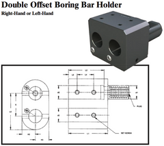 VDI Double Offset Boring Bar Holder (Right Hand) - Part #: CNC86 91.6050 - First Tool & Supply