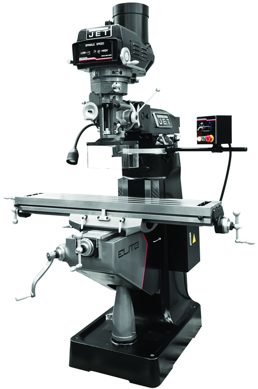 9 x 49" Table Variable Speed Mill With 2-Axis ACU-RITE DP700 DRO and X - Y-Axis JET Powerfeeds - First Tool & Supply