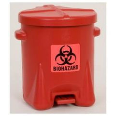 6 GAL POLY BIOHAZ SAFETY WASTE CAN - First Tool & Supply