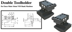 Double Toolholder - Standard (Top) (For Emco Maier 16mm VDI Shank Machines) - Part #: CNC86 E41.1616 - First Tool & Supply
