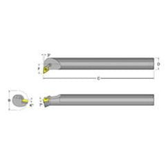 S40V-MDUNL-5 Left Hand 2-1/2 Shank Indexable Boring Bar - First Tool & Supply