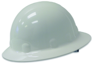 White Hard Hat with Brim - 8 Pt Ratchet - First Tool & Supply