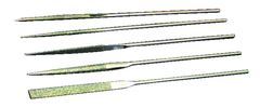 10 Pc. 3" Diamond Length - 5-1/2" OAL - Med Grit - Diamond Needle File Set - First Tool & Supply