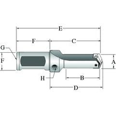 21015S-25FM Flanged T-A® Spade Blade Holder - Straight Flute- Series 1.5 - First Tool & Supply