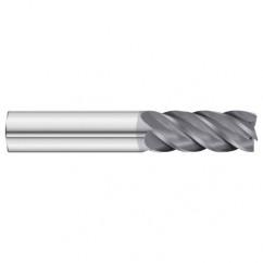 1/2 x 1/2 x 1-1/4 x 3 OAL .030 C/R 5 Flute Carbide End Mill - Round Shank-AlCrN Coated - First Tool & Supply