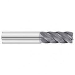 1/2 x 1/2 x 1-1/4 x 3 OAL Square 5 Flute Carbide End Mill - Round Shank-AlCrN Coated - First Tool & Supply